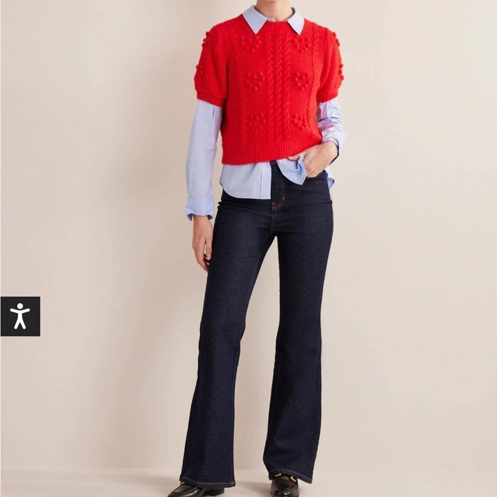 Nwt Boden Blue Flare Wide Leg Jeans